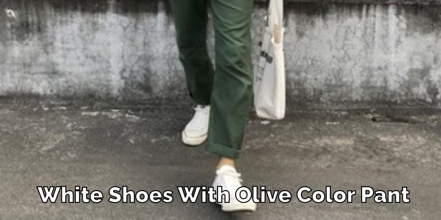 White Shoes With Olive Color Pant